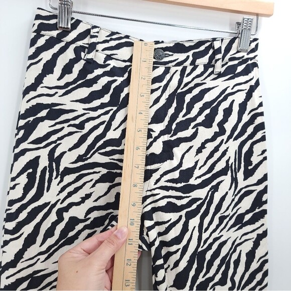 Motel Rocks Zoven Trouser 90s Zebra Print Flare High Waist Pants NWT - Picture 14 of 16